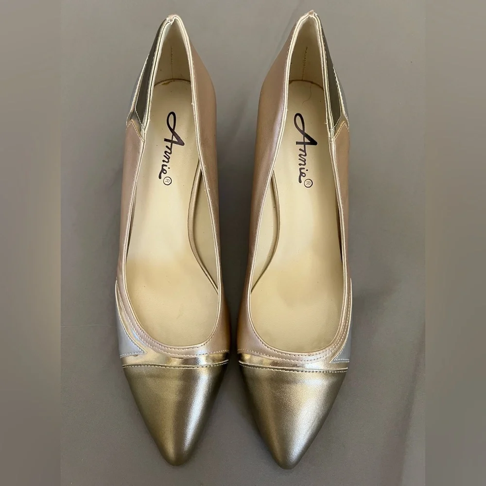 Annie Gold/Silver Heels Pumps 9